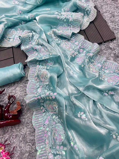 Burberry Silk Nyc 5346 Sarees  Party Wear Fancy Rakhi Collection Sarees