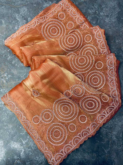 Burberry Silk Rbc 29 Sarees  Fancy Work Embroidered Sarees