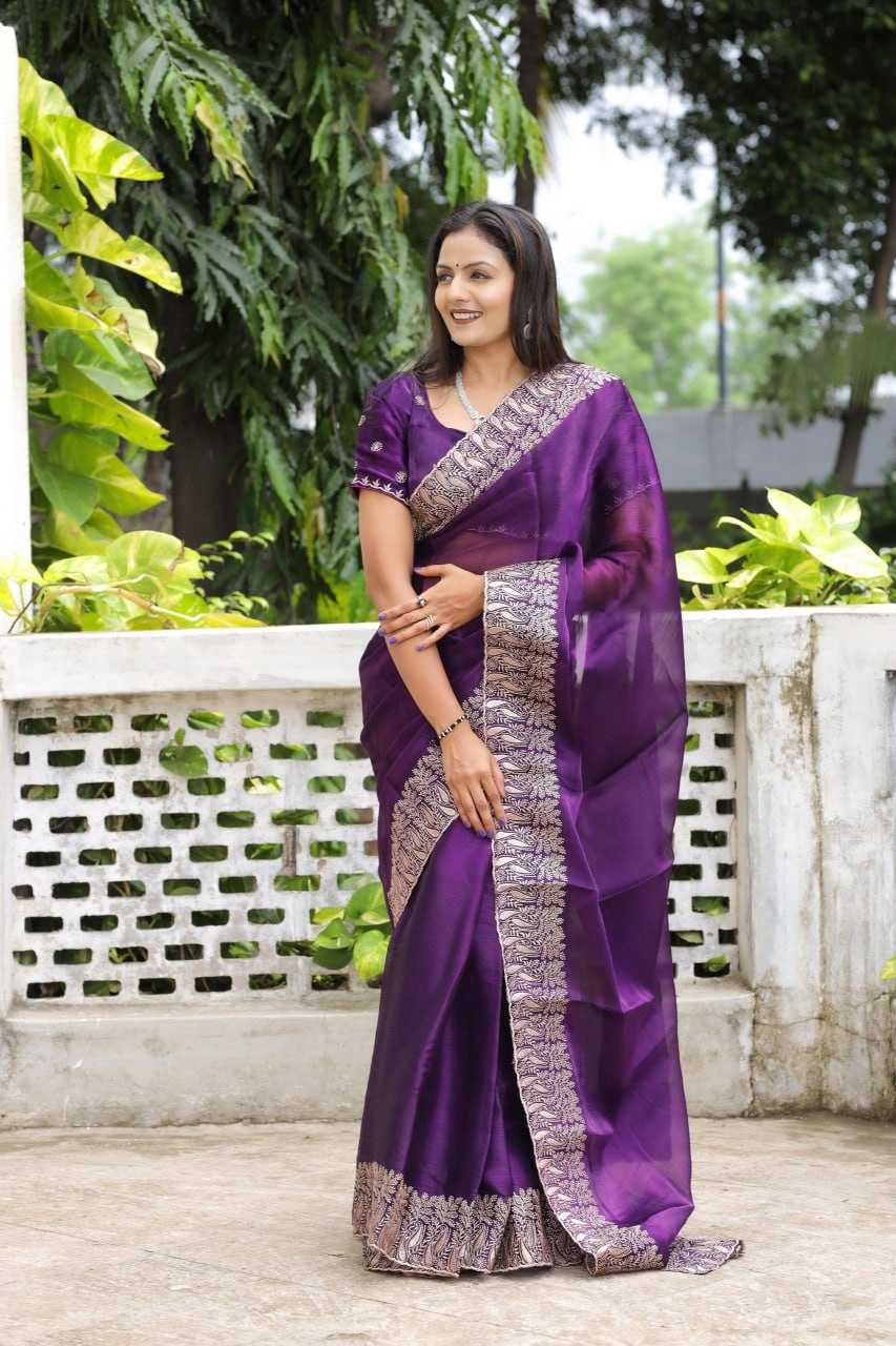 Burberry Silk Rgk 13 Sarees  Ladies Lace Border Sarees