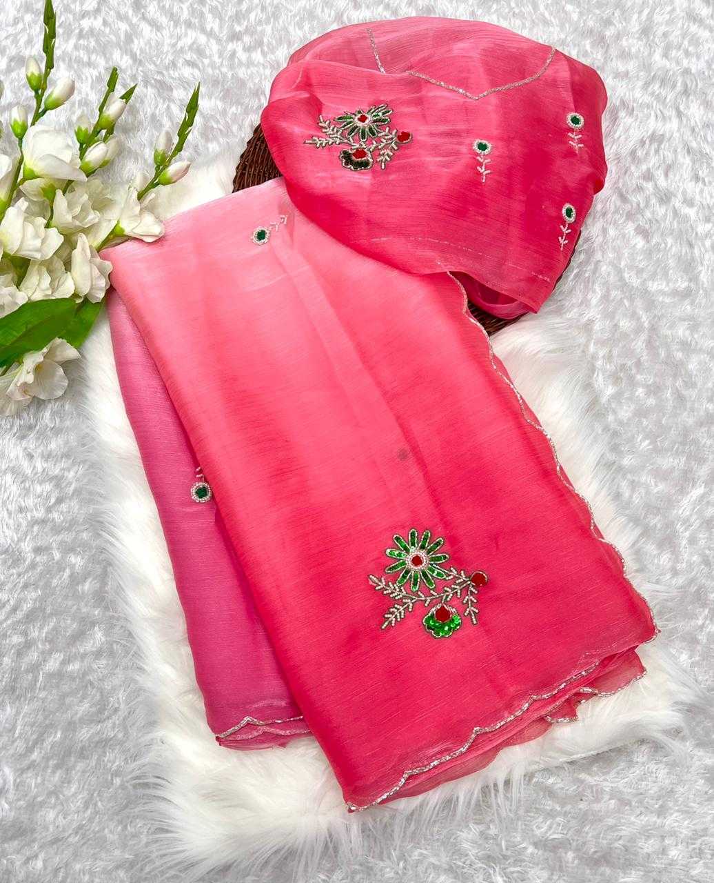 Burberry Silk Rin104 Are132 Sarees  Hand Work Butta Silk Sarees