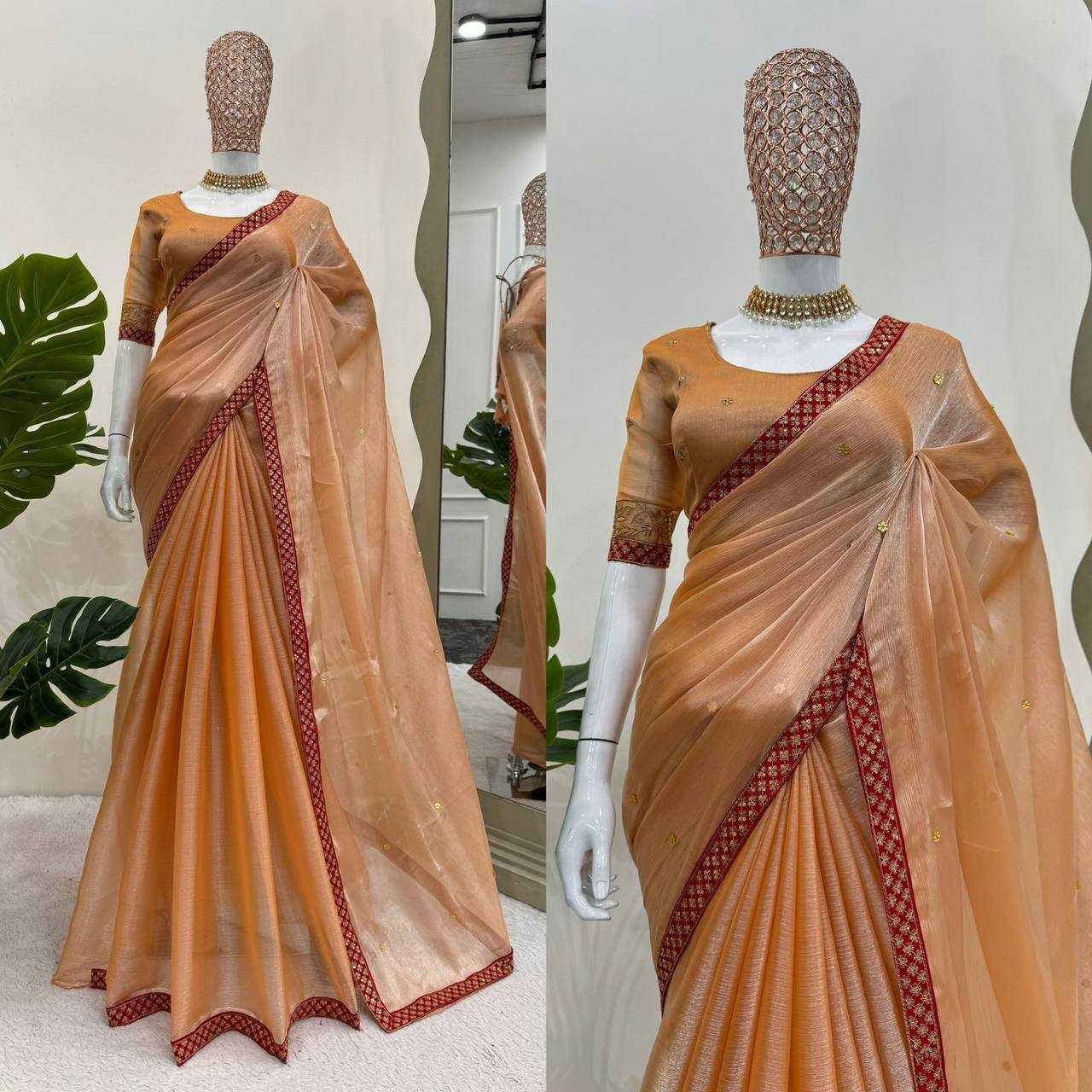 Burberry Silk Rin133 501 Sarees  Party Wear Fancy Sequence Rakhi Saree