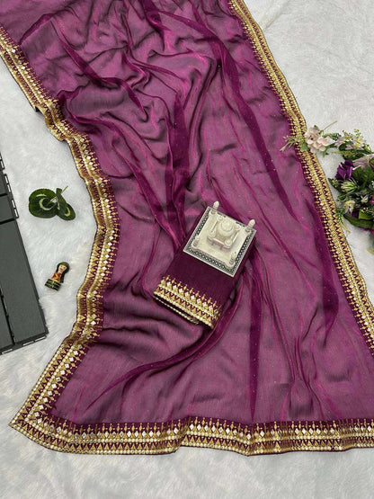 Burberry Silk Rst 470 Sarees  Fancy Embroidered Lace Border Sarees