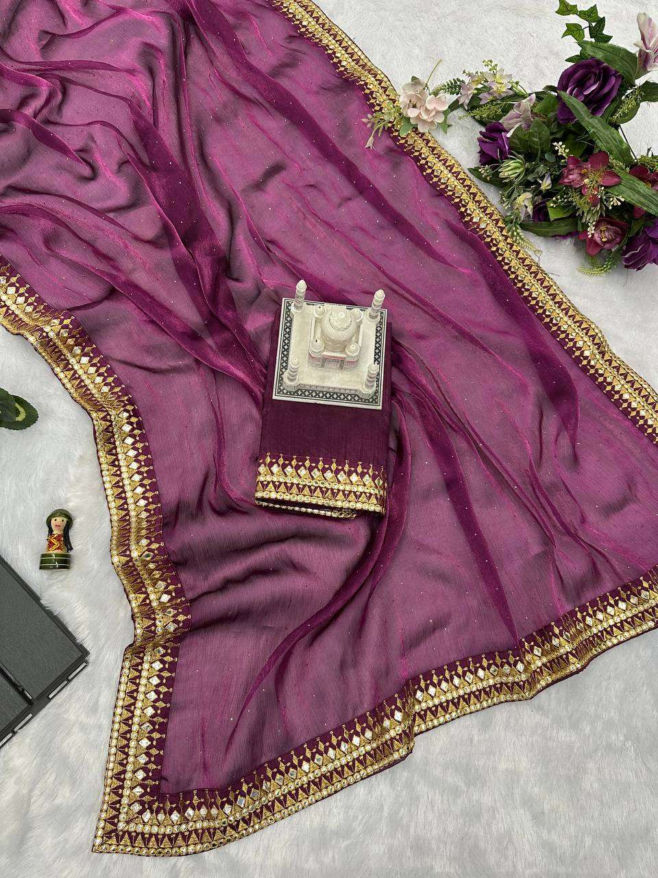 Burberry Silk Rst 470 Sarees  Fancy Embroidered Lace Border Sarees