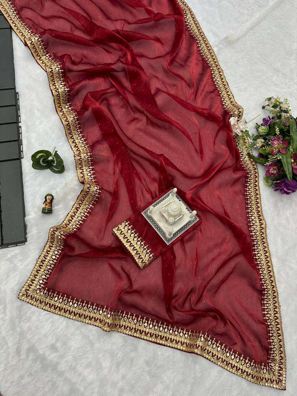 Burberry Silk Rst 470 Sarees  Fancy Embroidered Lace Border Sarees