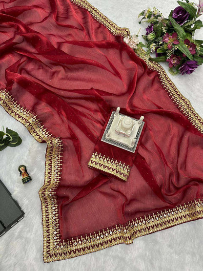 Burberry Silk Rst 470 Sarees  Fancy Embroidered Lace Border Sarees