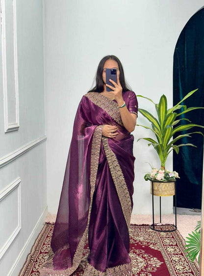 Burberry Silk Rst 475 Sarees  Fancy Lace Border Sarees