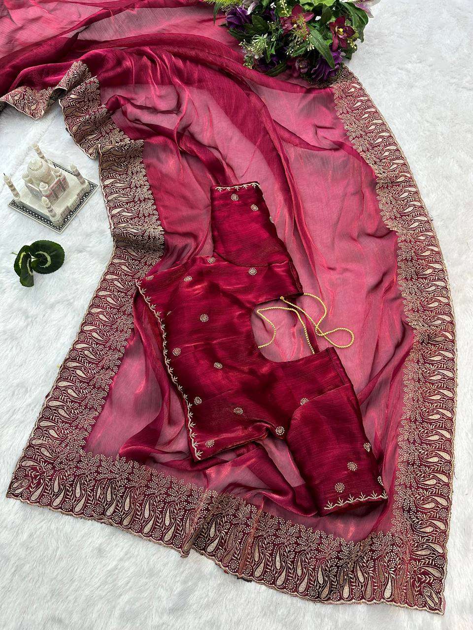 Burberry Silk Rst 475 Sarees  Fancy Lace Border Sarees