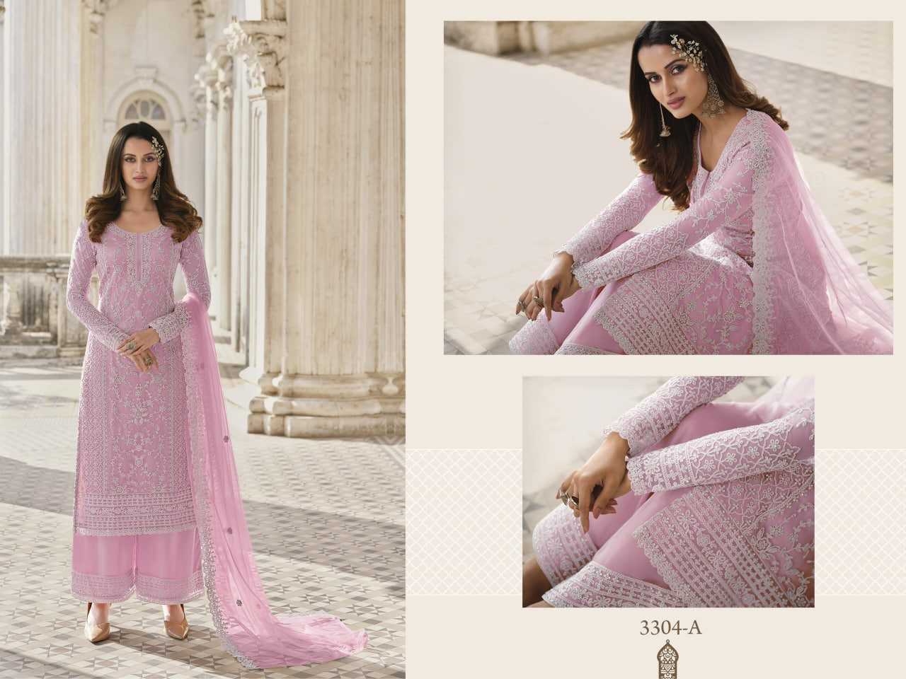 Butterfly Net Kal 3304 Suits & Dressess  Embroidery Semi Stitched Net Suits