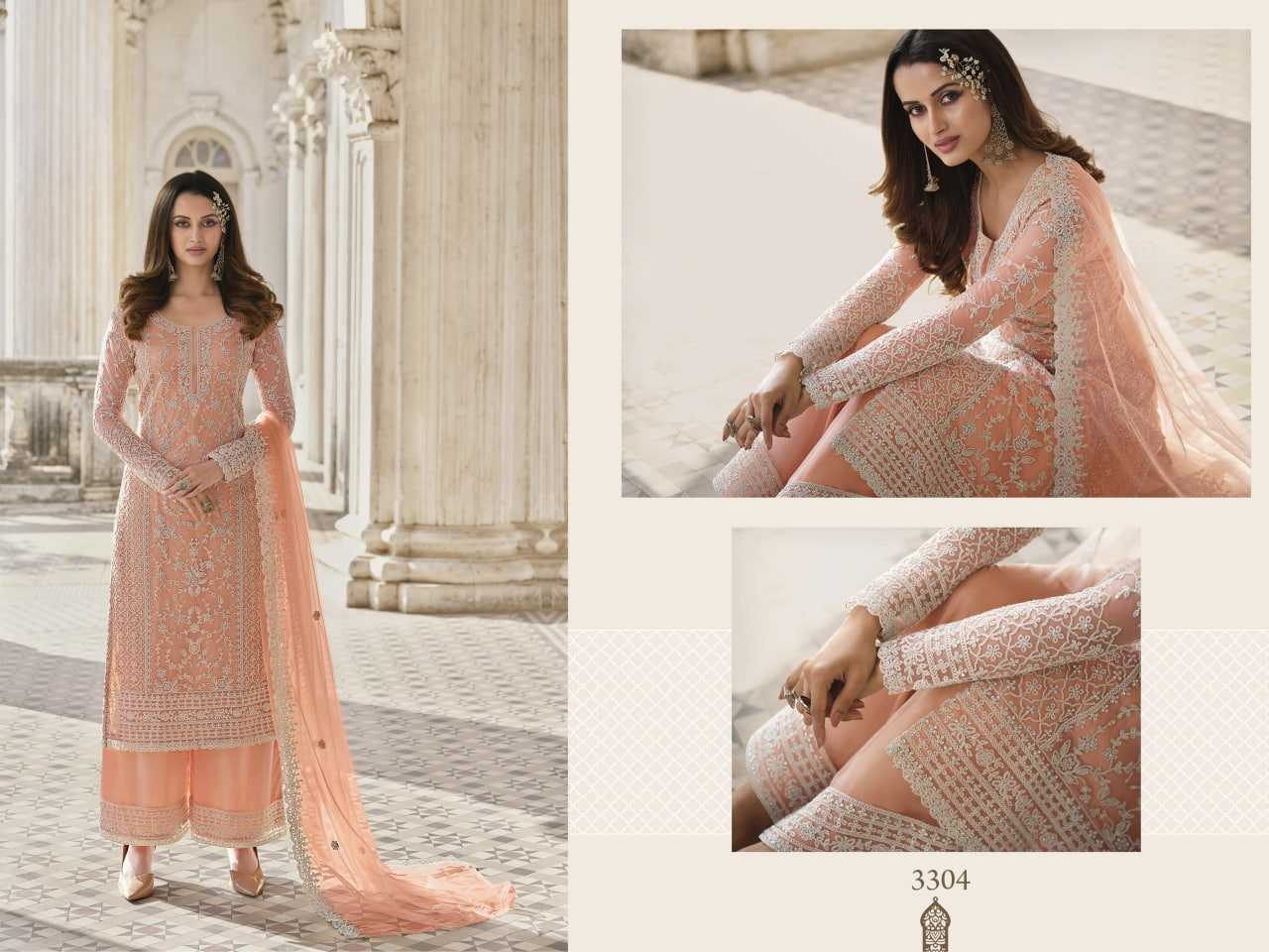 Butterfly Net Kal 3304 Suits & Dressess  Embroidery Semi Stitched Net Suits