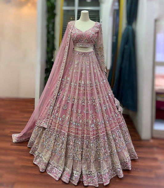 Butterfly Net Rin108 1652 Lehengas  Wedding Net Fancy Embroidered Lehengas