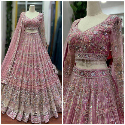 Butterfly Net Rin108 1652 Lehengas  Wedding Net Fancy Embroidered Lehengas