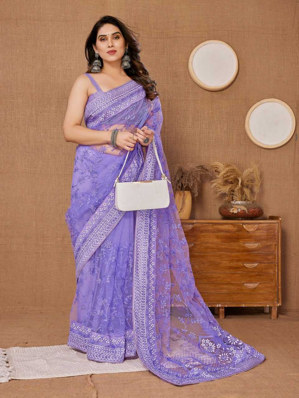 Butterfly Net Rvl 6213 Sarees  Fancy Party Wear Net Sarees