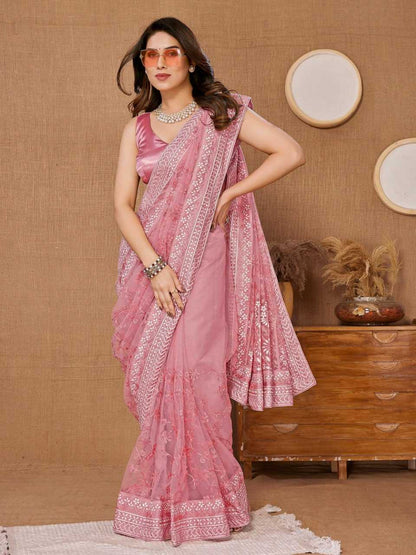 Butterfly Net Rvl 6213 Sarees  Fancy Party Wear Net Sarees