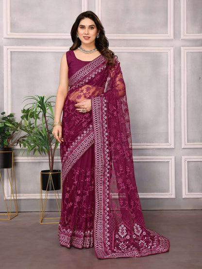 Butterfly Net Rvl 6213 Sarees  Fancy Party Wear Net Sarees