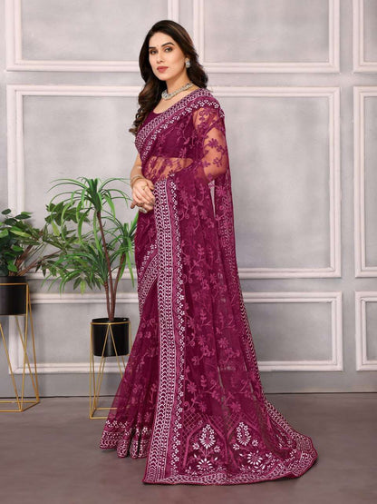 Butterfly Net Rvl 6213 Sarees  Fancy Party Wear Net Sarees