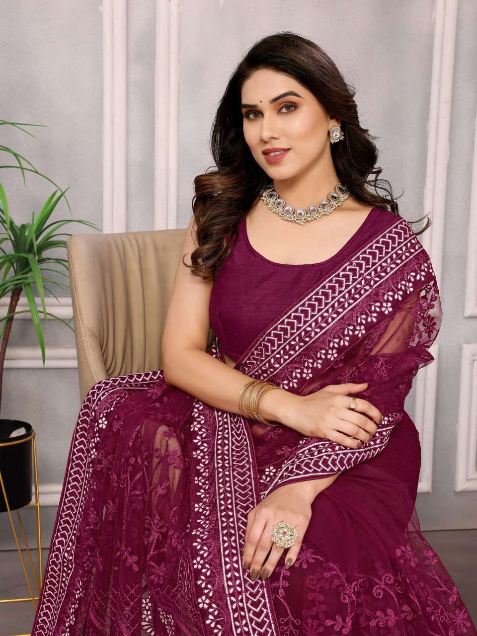 Butterfly Net Rvl 6213 Sarees  Fancy Party Wear Net Sarees