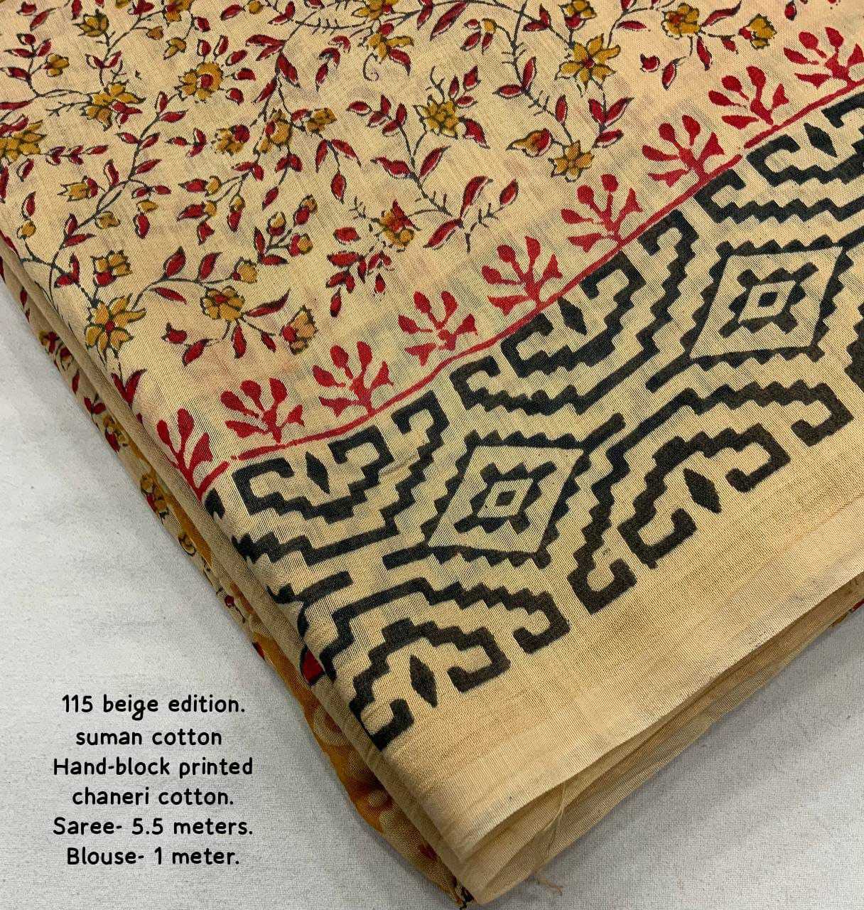 Chanderi Cotton Kesh118 115 Sarees  Printed Cotton Linen Chanderi Block Printed Sarees