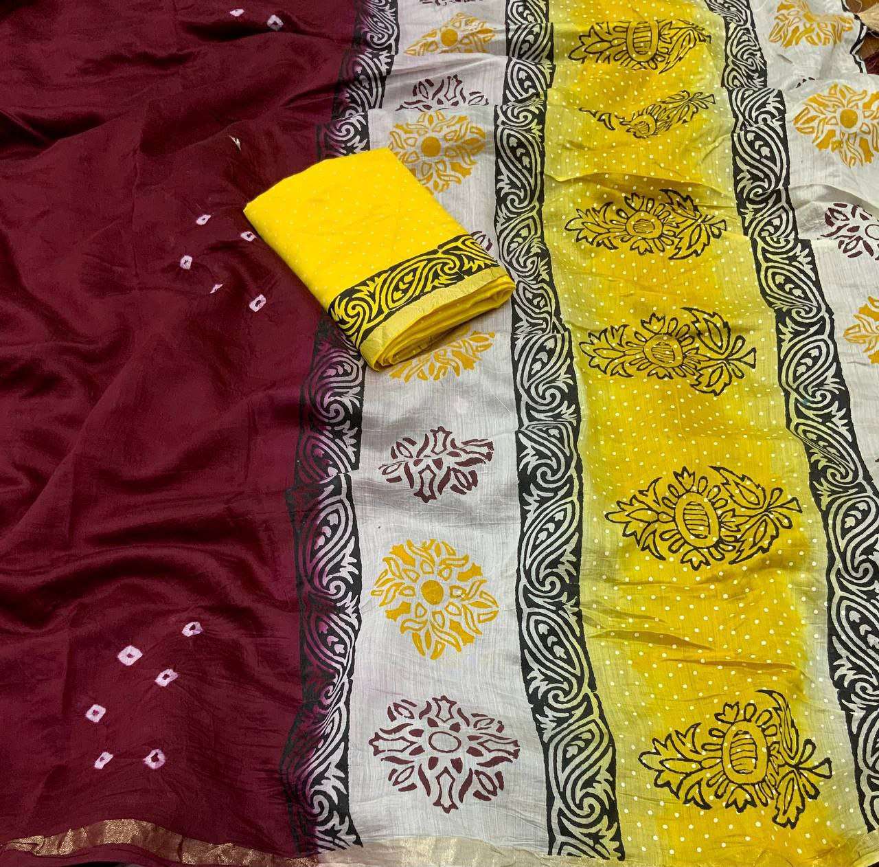 Chanderi Cotton Kesh118 135 Sarees  Printed Cottoon Linen Chanderi Zari Border Sarees