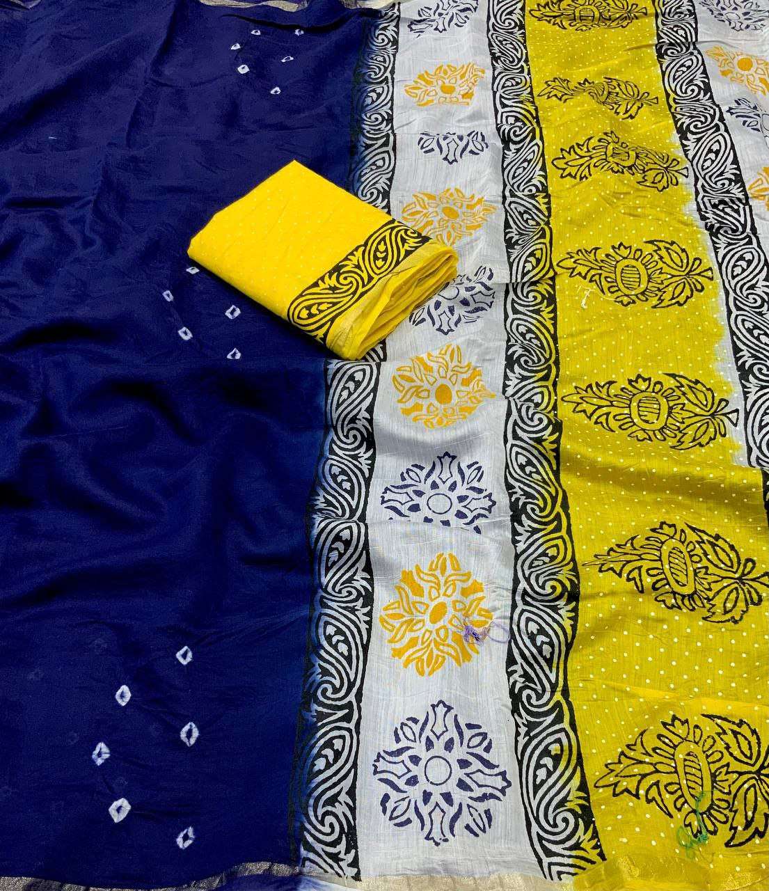 Chanderi Cotton Kesh118 135 Sarees  Printed Cottoon Linen Chanderi Zari Border Sarees