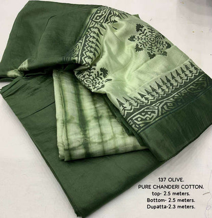 Chanderi Cotton Kesh118 137 Suits & Dresses  Unstitched Suit Material