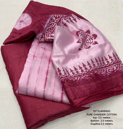 Chanderi Cotton Kesh118 137 Suits & Dresses  Unstitched Suit Material