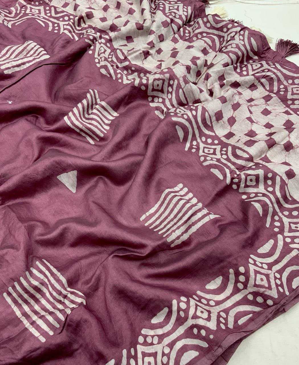 Chanderi Cotton Kesh118 166 Sarees  Printed Coton Linen Chanderi Batik Sarees