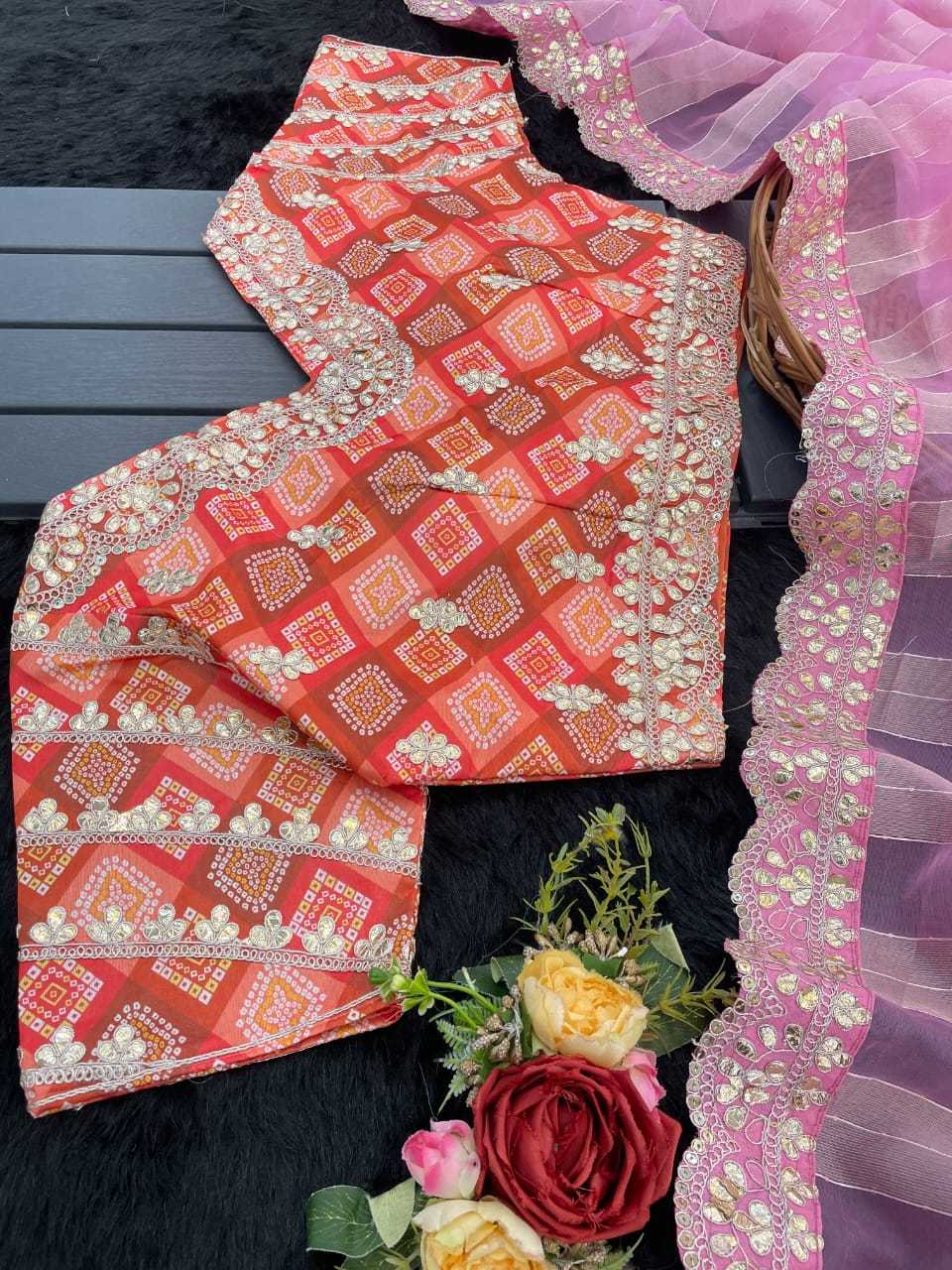 Chanderi Cotton Rin128 Rjk66 Sarees  Fancy Sequence Gota Patti Cutwork Sarees