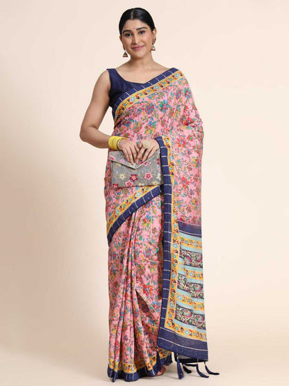 Chanderi Cotton Rsc Panetar-121 Sarees  Cotton Linen Printed Sarees  E