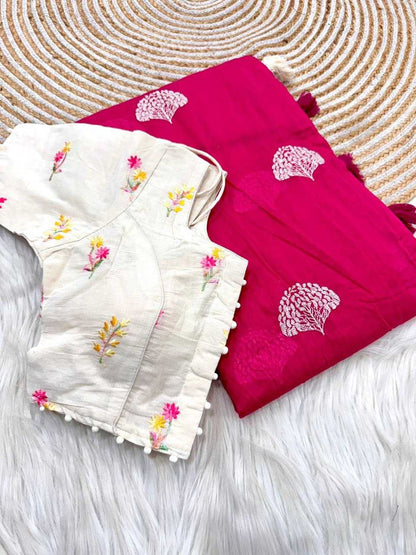 Chanderi Cotton Rud Chanderi  Sarees