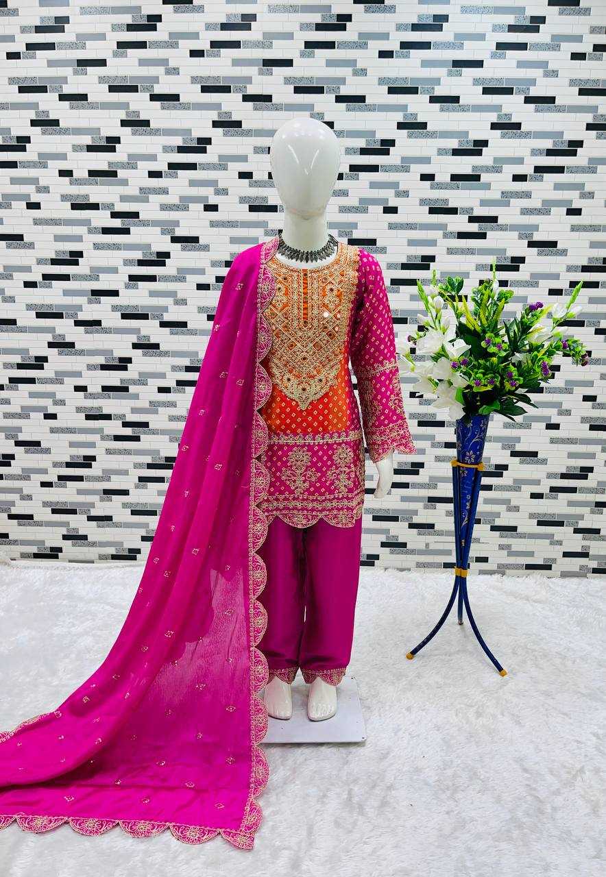 Chanderi Silk Rin154 186 Kids Wear  Kids Suit