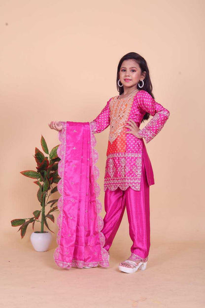 Chanderi Silk Rin154 186 Kids Wear  Kids Suit