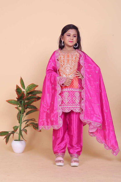 Chanderi Silk Rin154 186 Kids Wear  Kids Suit