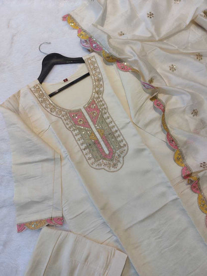 Chanderi Silk Rin201 Rrd37 Suits & Dresses  Ladies Embroidery Long Kurti Suits Manufacture