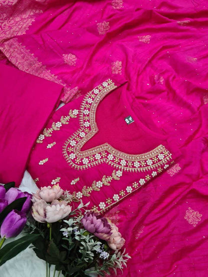 Chanderi Soft Rin174 Akshara Suits & Dresses  Ladies Ladies Silk Party Wear Wedding Chanderi Suits