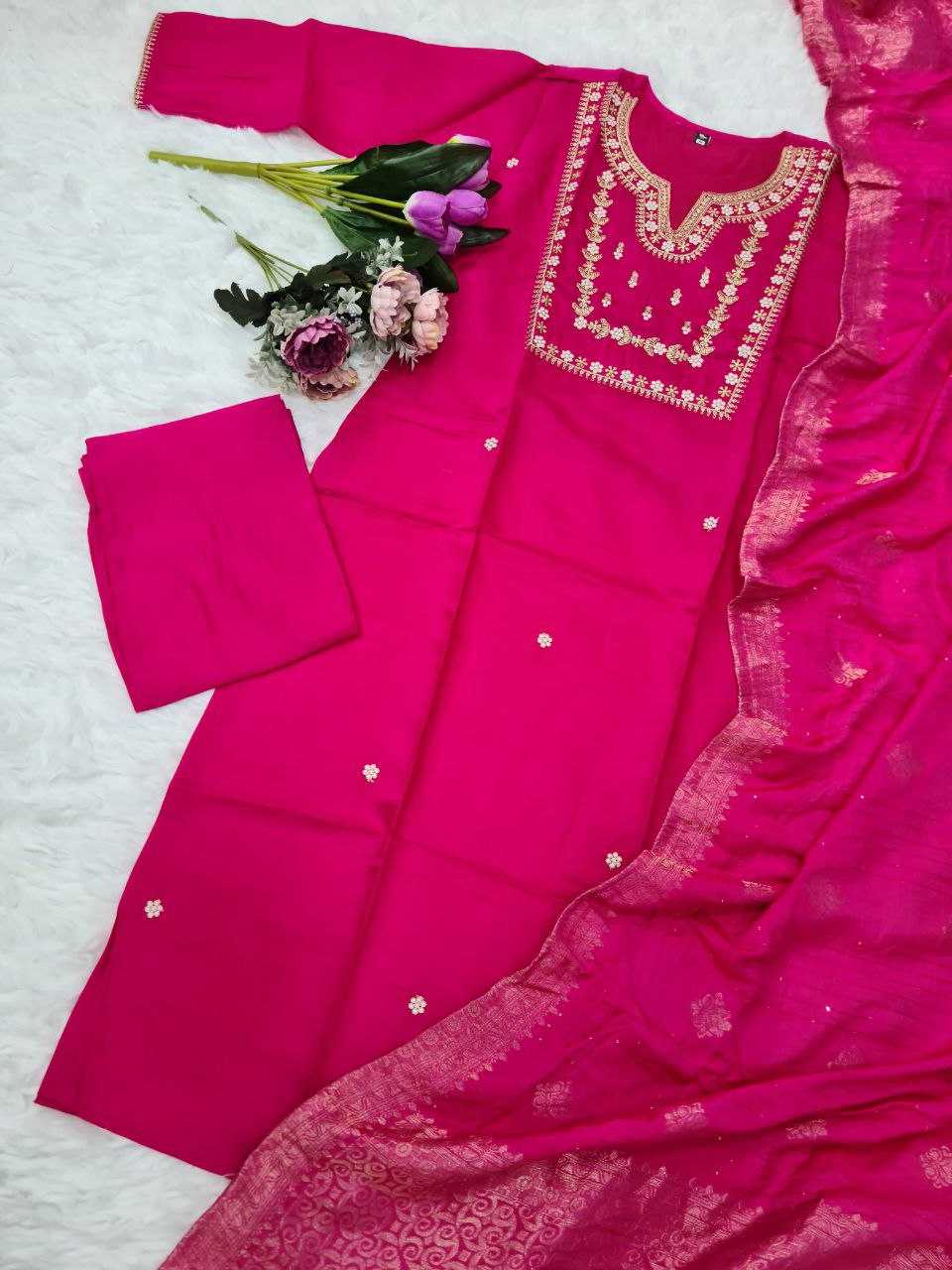 Chanderi Soft Rin174 Akshara Suits & Dresses  Ladies Ladies Silk Party Wear Wedding Chanderi Suits