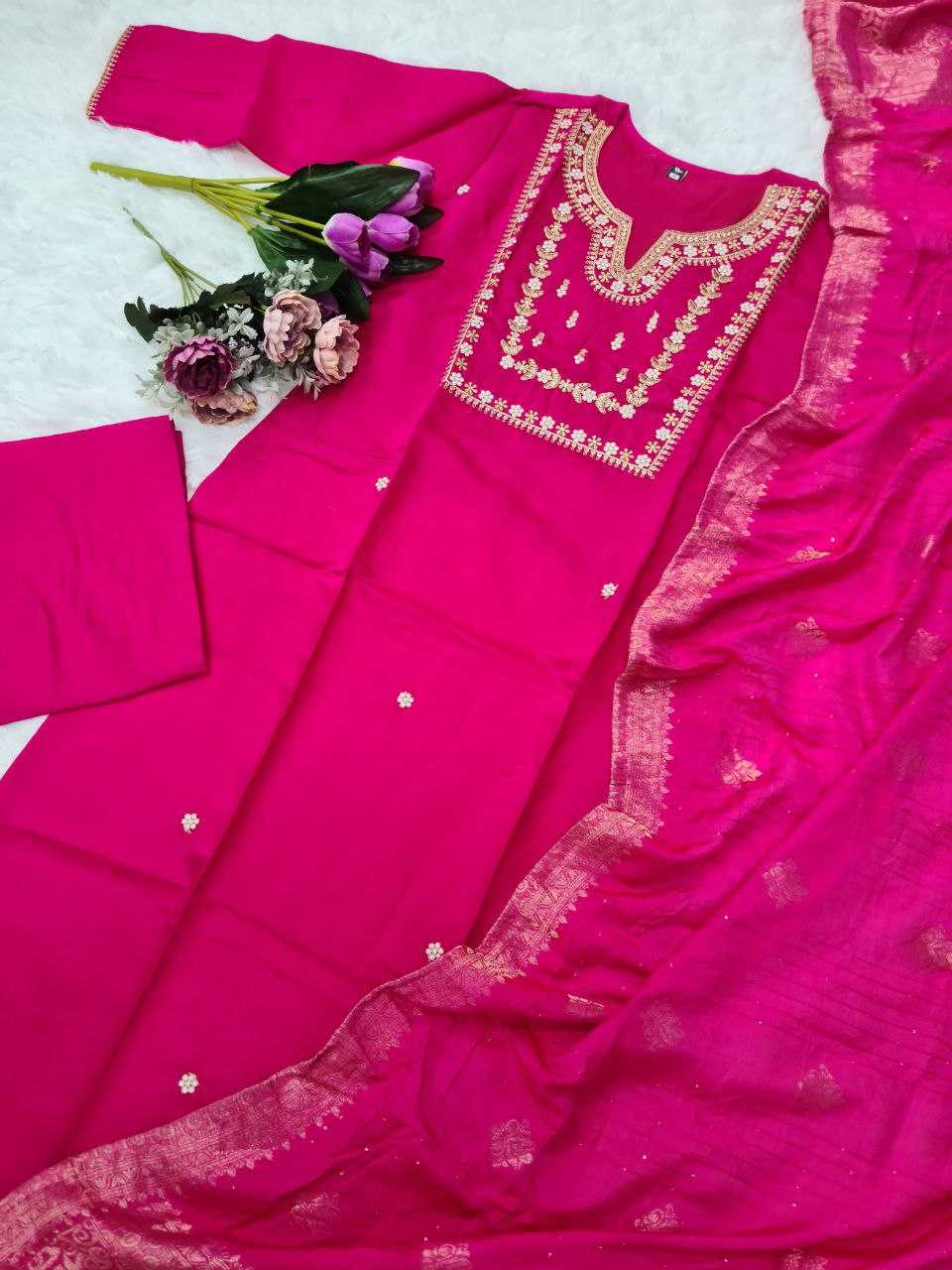 Chanderi Soft Rin174 Akshara Suits & Dresses  Ladies Ladies Silk Party Wear Wedding Chanderi Suits