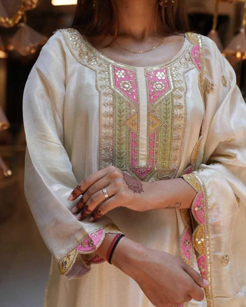 Chanderi Soft Smc 05 Suits & Dresses  Ladies Embroidery Chanderi Suits