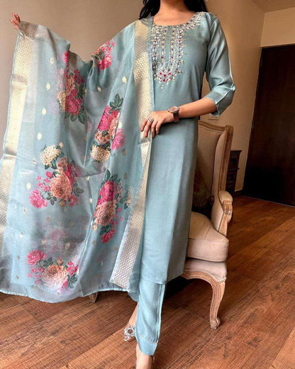 Chanderi Soft Smc 06 Suits & Dresses  Ladies Embroidery Chanderi Suits