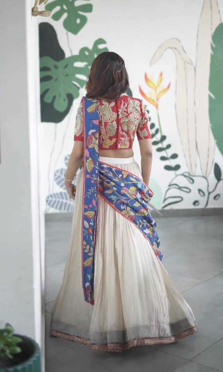 Chent Crep Kesh119 362 Lehengas  Fancy Kalamkari Traditional Printed Lehengas