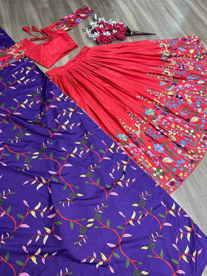 Chent Crep Kesh119 376 Lehengas  Kalamkari Traditional Printed Lehengas