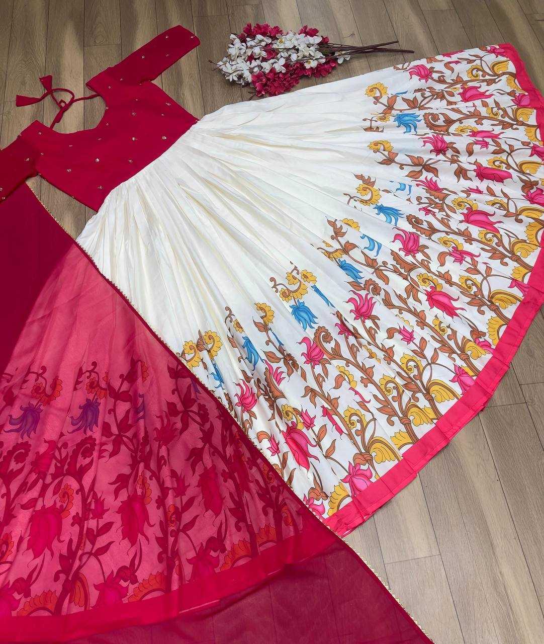 Chent Crep Kesh119 390 Gowns  Printed Anarkali Long Georgette Gowns