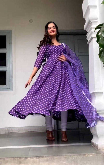 Chent Crep Kesh119 395 Gowns  Printed Fancy Anarkali Long Gowns