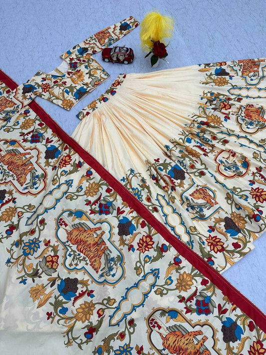 Chent Crep Kesh119 428 Lehengas  Printed Kalamkari Traditional Lehengas