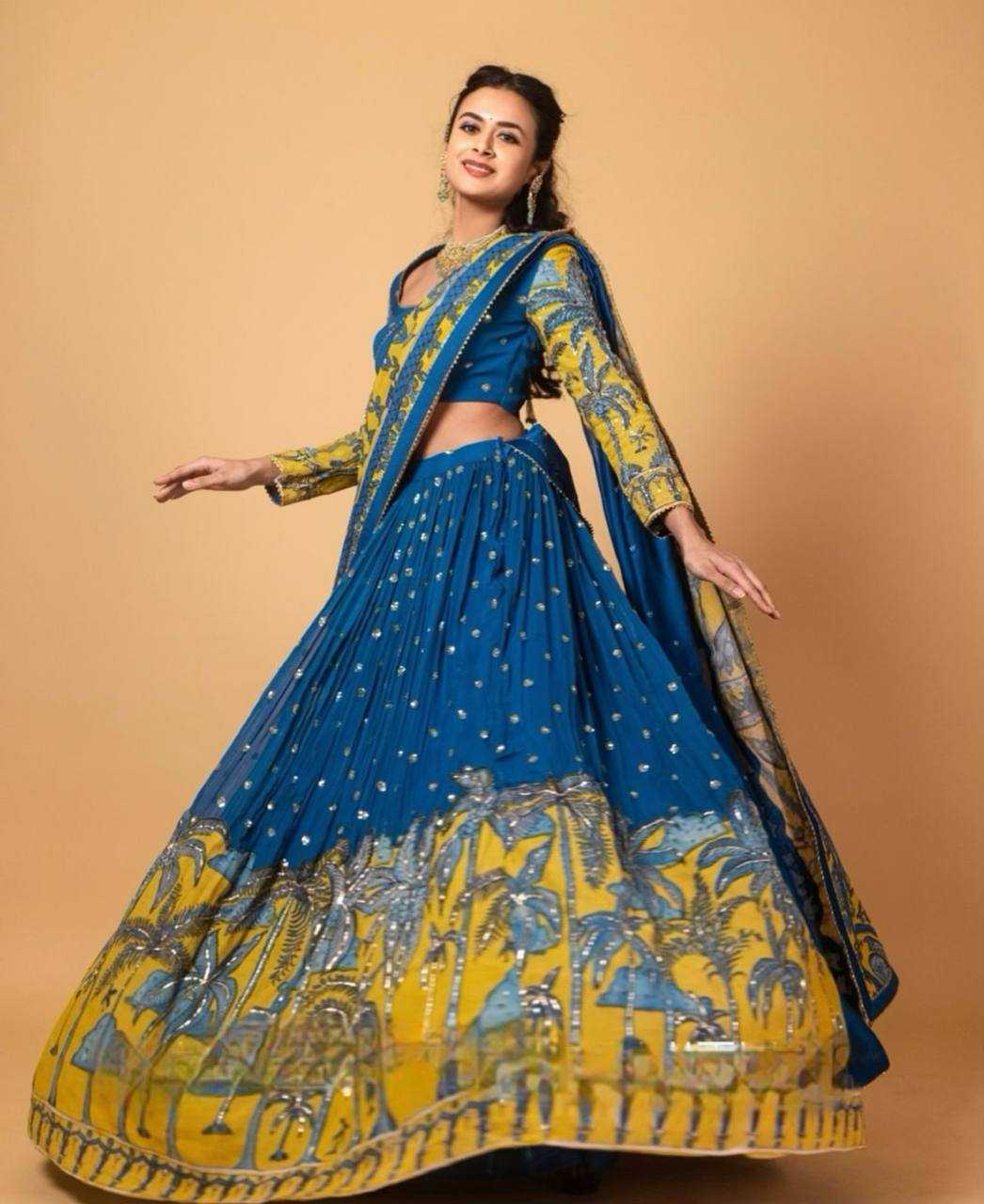 Chent Crep Kesh119 456 Lehengas  Kalamkari Printed Lehenga With Blouse Lehenga With Dupatta