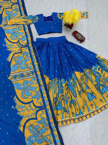 Chent Crep Kesh119 456 Lehengas  Kalamkari Printed Lehenga With Blouse Lehenga With Dupatta