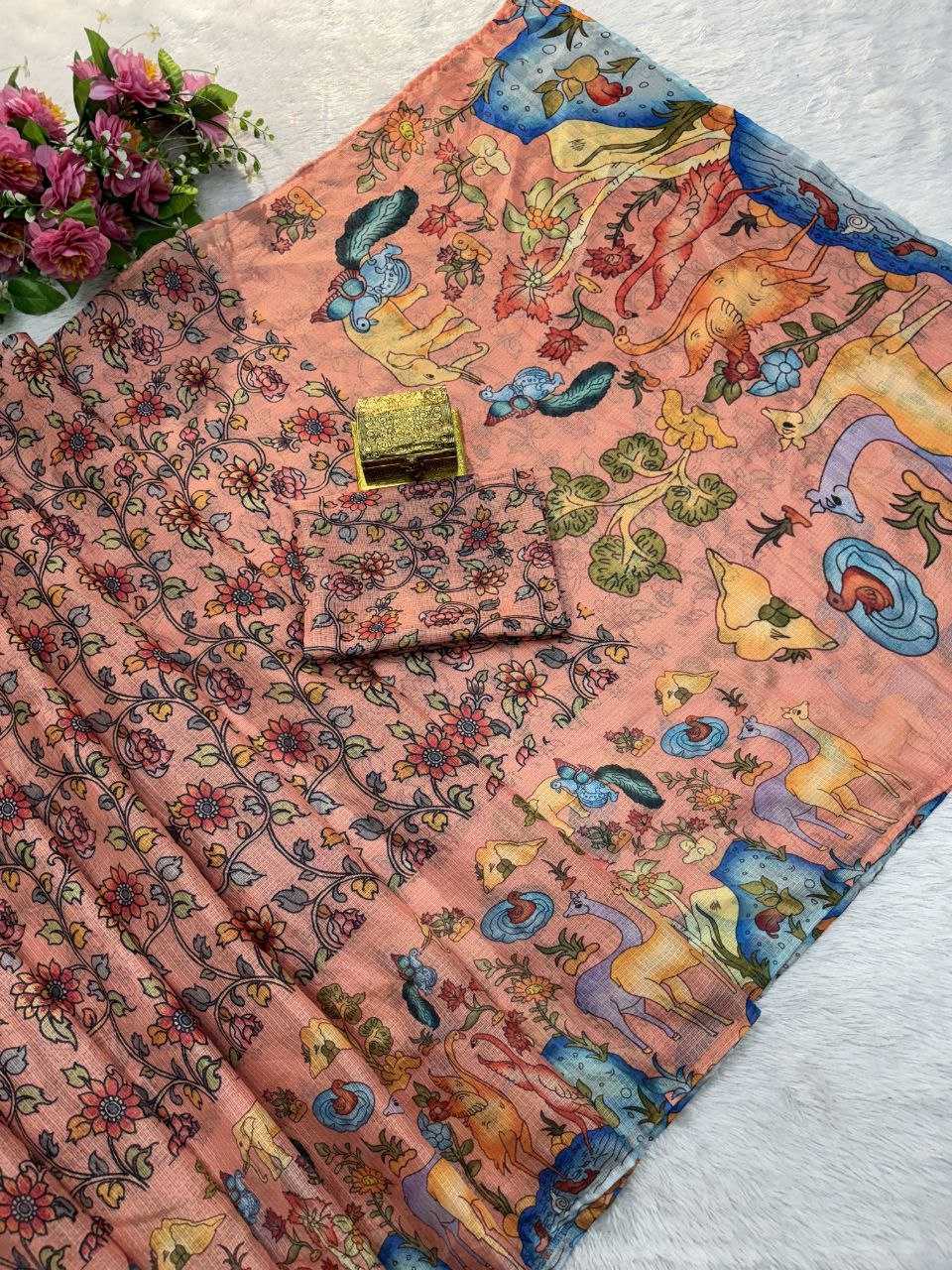 Chex Silk Kesh188 9217 Sarees  Printed Ladies Kalamakri Silk Sarees