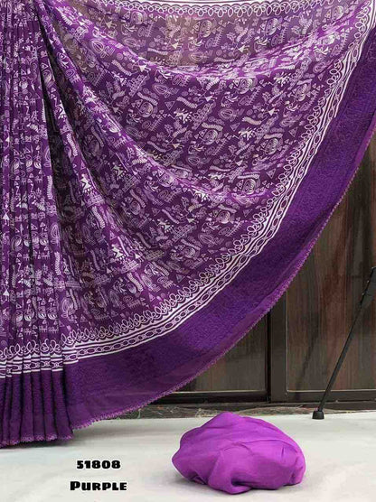 Chiffon Afb 51808  Sarees