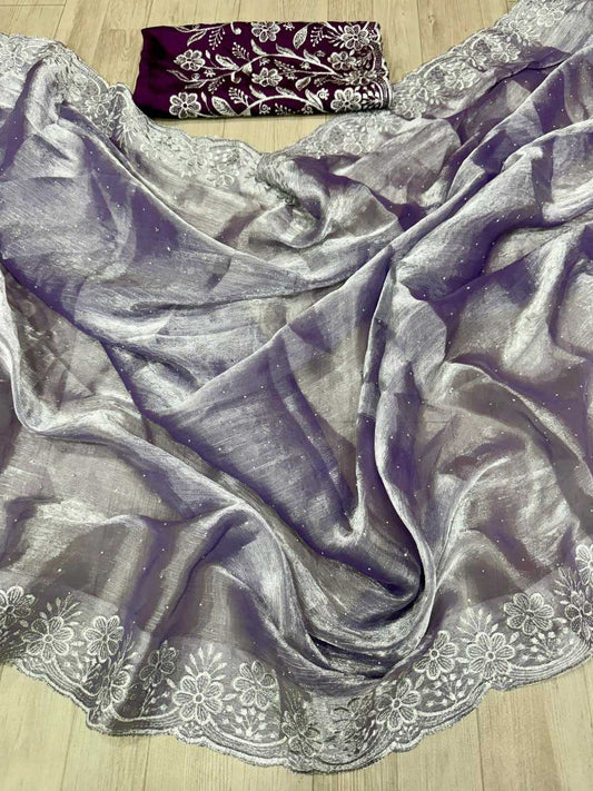 Chiffon Kesh132 Krf20 Sarees  Party Wear Fancy Chiffon Embroidered Sarees