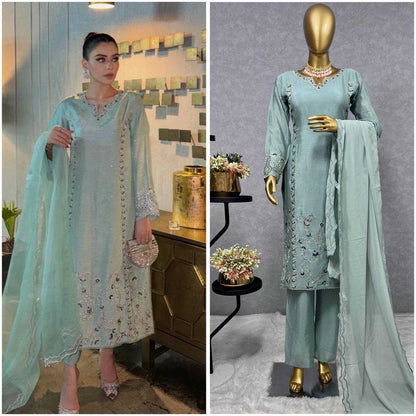 Chiffon Kesh228 569 Suits & Dresses Islamic Clothing  Pakistani Embroidery Ladies Silk Long Kurtis Suits