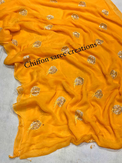 Chiffon Nsd 30 Sarees  Fancy Butta Chiffon Sarees E